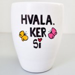 Lonec z ročno poslikavo Hvala, ker si
